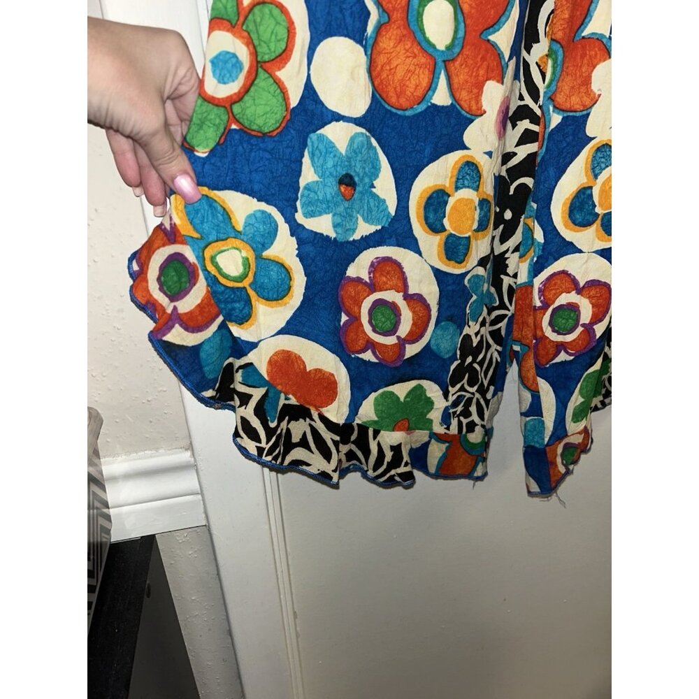 Jams World Vintage Colorful Floral Travel Tropical High Rise Capris Size Large - Picture 4 of 8